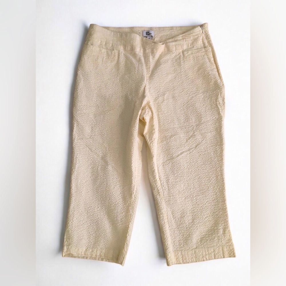 Kim Rogers Light Cream Seersucker Chino Pants